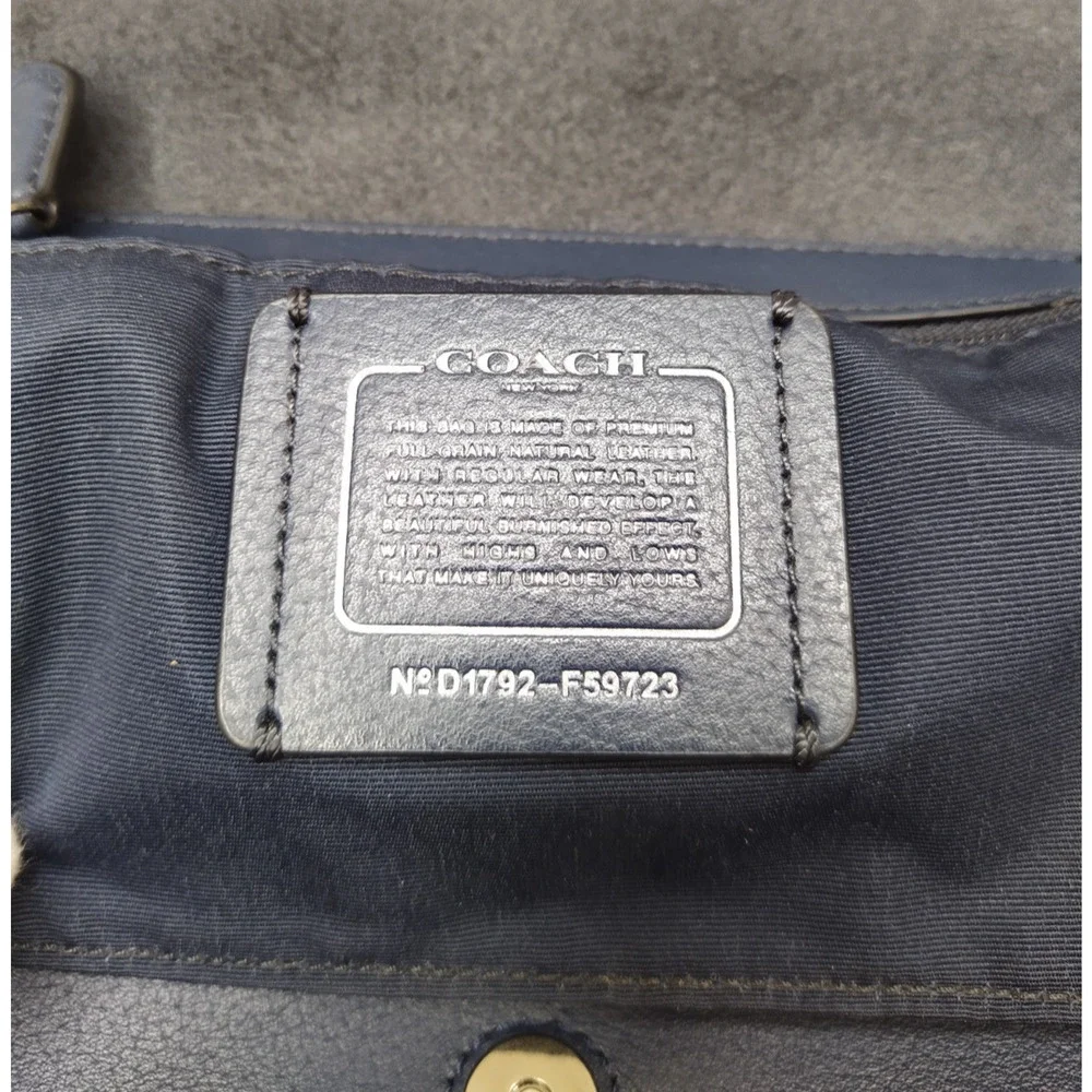 Coach Blue Leather Flap Closure Crossbody Bag